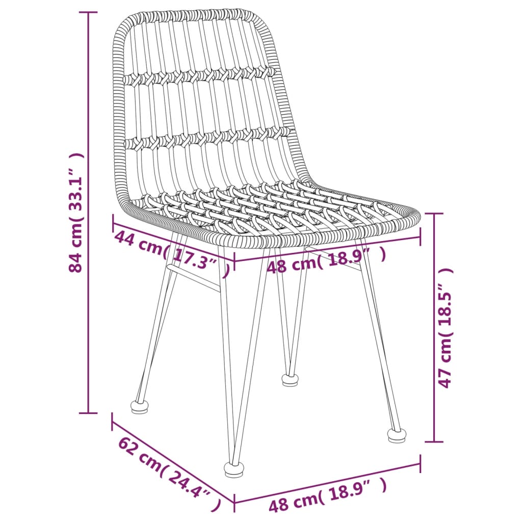 vidaXL 7 Piece Garden Dining Set Poly Rattan