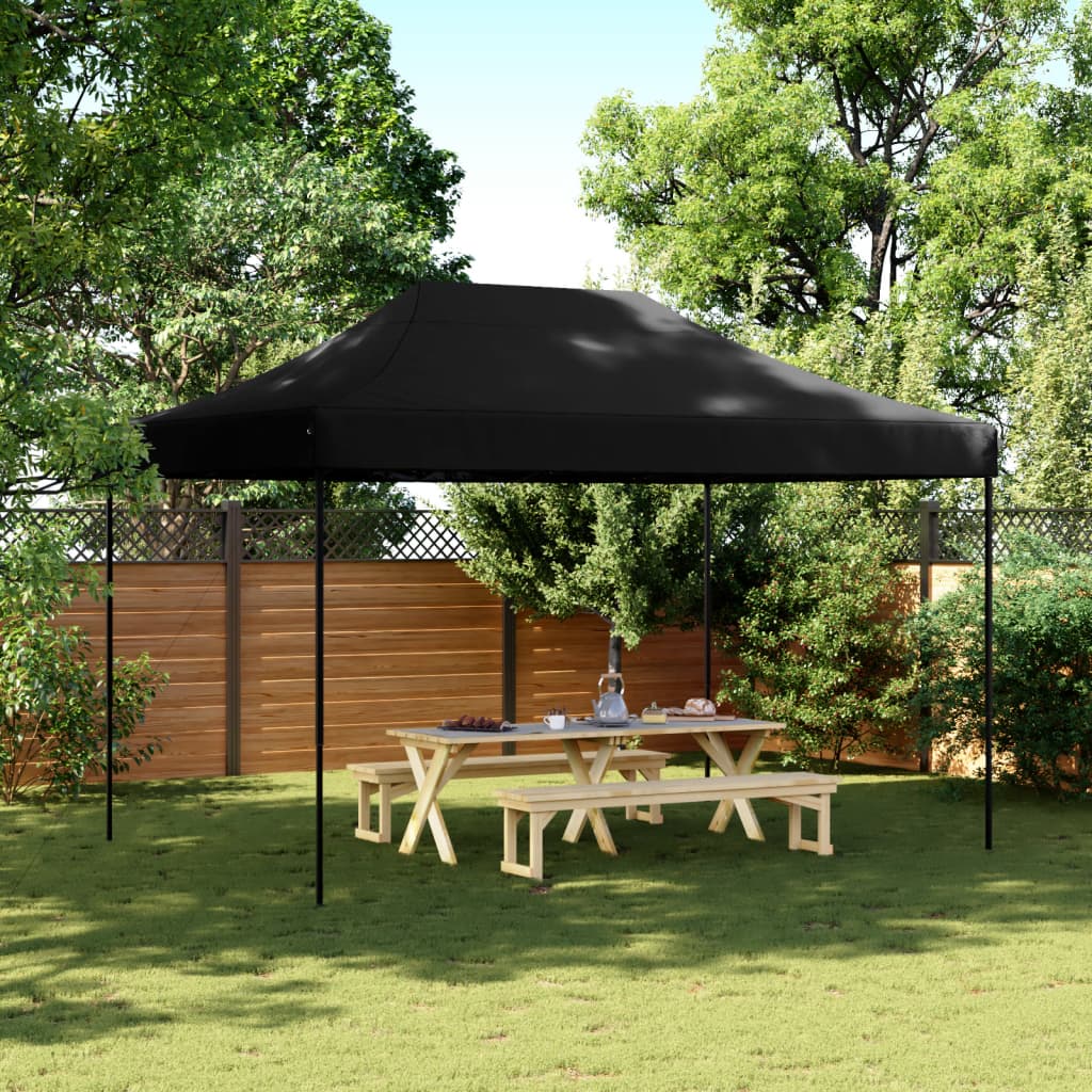 vidaXL Foldable Party Tent Pop-Up Black 410x279x315 cm