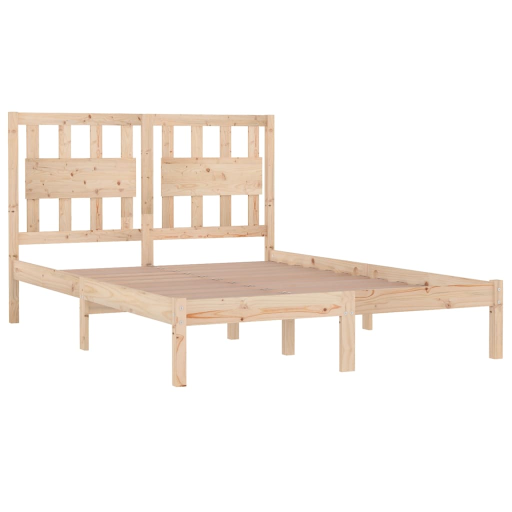 vidaXL Bed Frame without Mattress Solid Wood 140x190 cm (809997+818570)