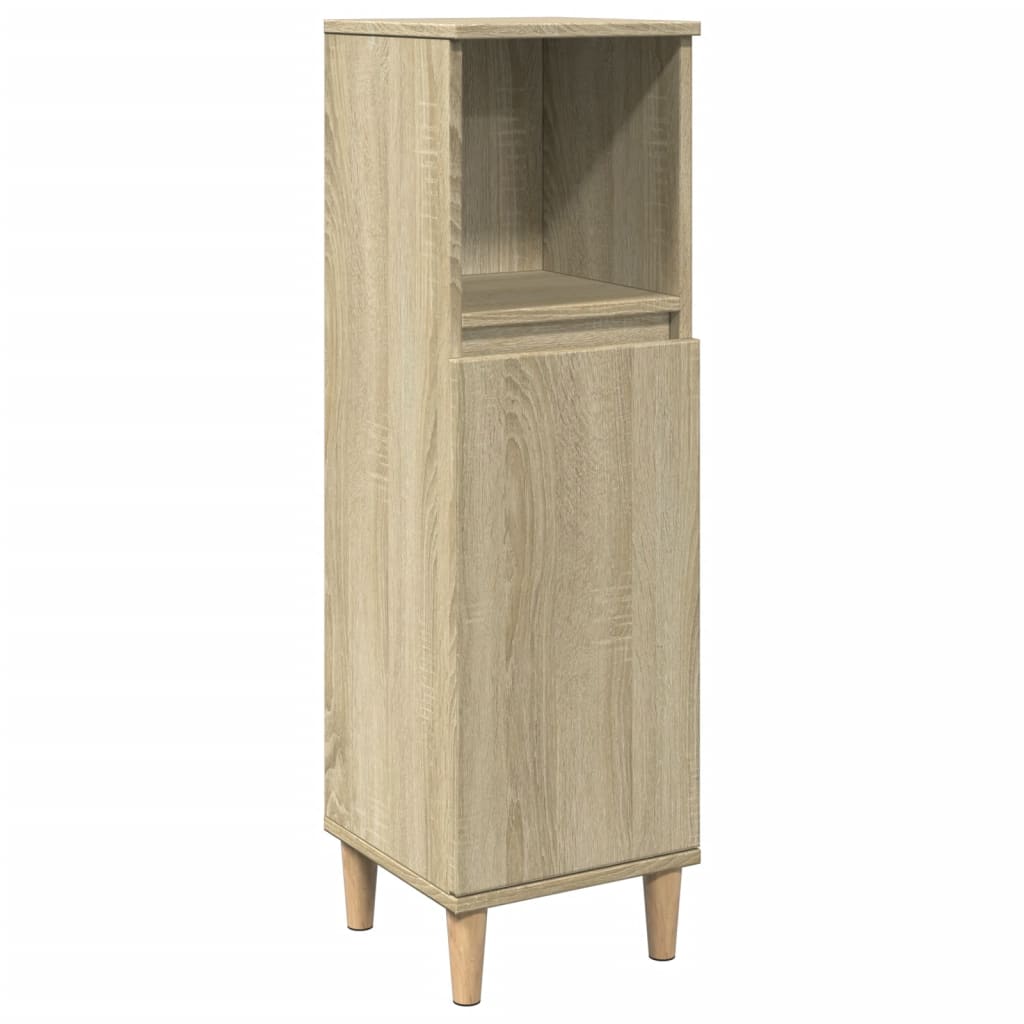 vidaXL Bathroom Cabinet Sonoma Oak 30x30x100 cm Engineered Wood