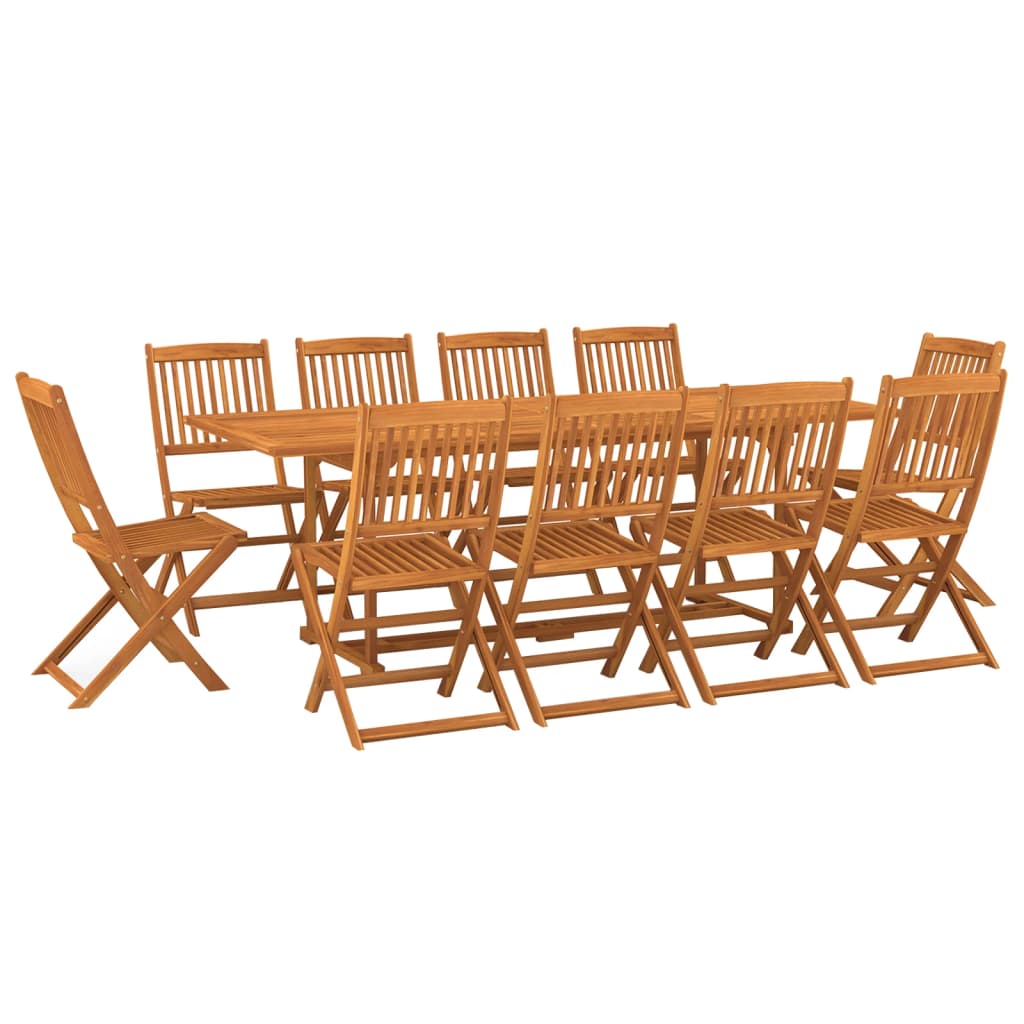 vidaXL 11 Piece Garden Dining Set 220x90x75 cm Solid Wood Acacia