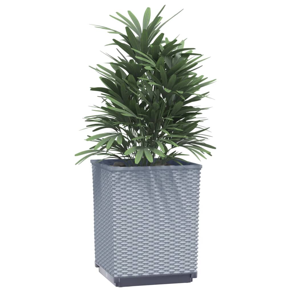 vidaXL Planters 2 pcs Light Grey 30x30x37 cm Polypropylene