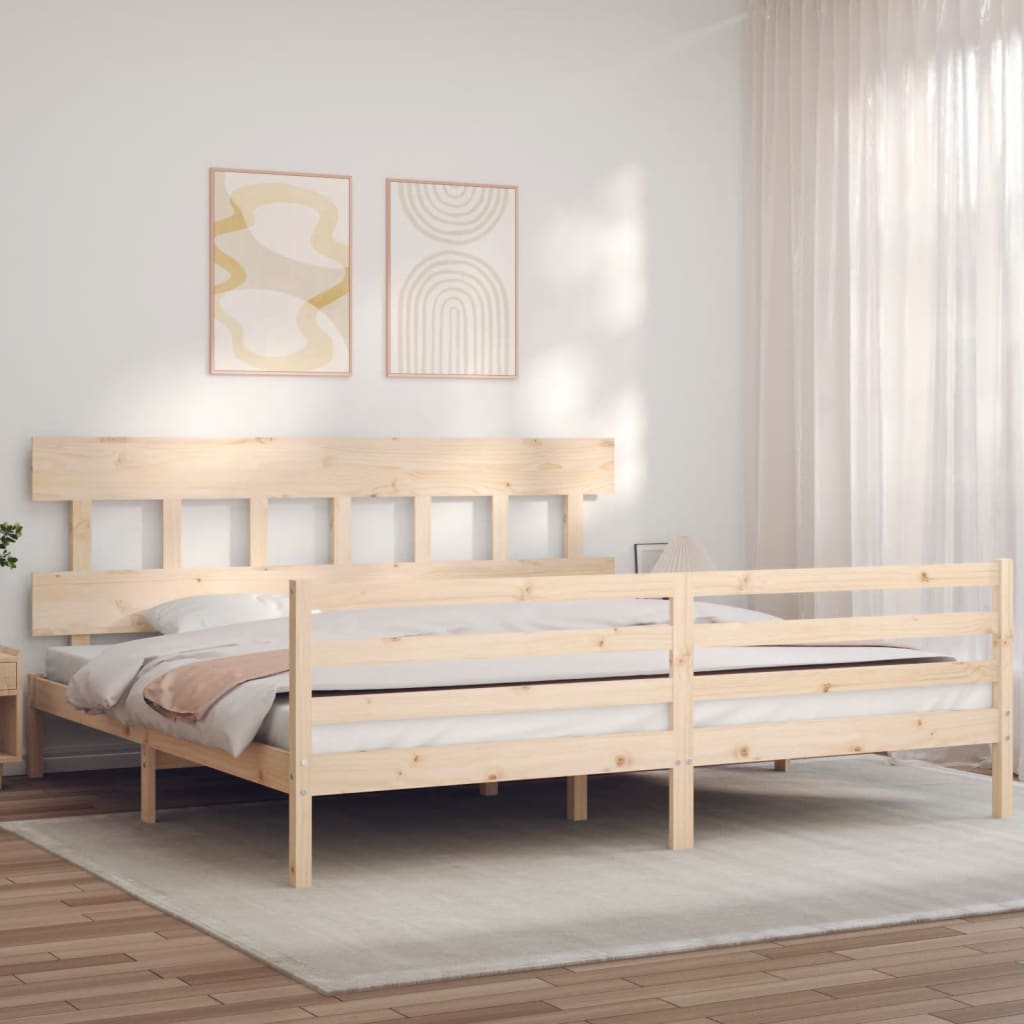 vidaXL Bed Frame without Mattress Super King Size Solid Wood