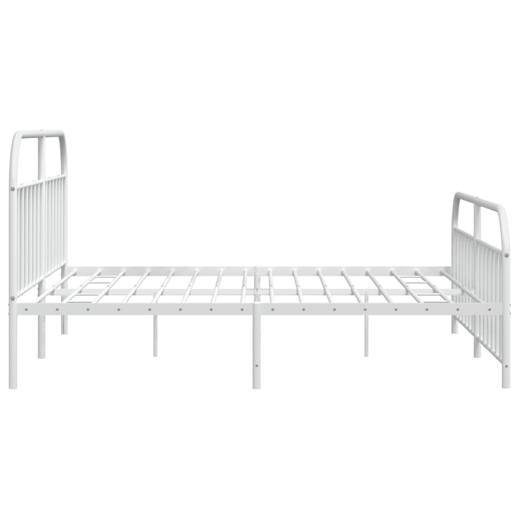 vidaXL Metal Bed Frame without Mattress with Footboard White 200x200 cm