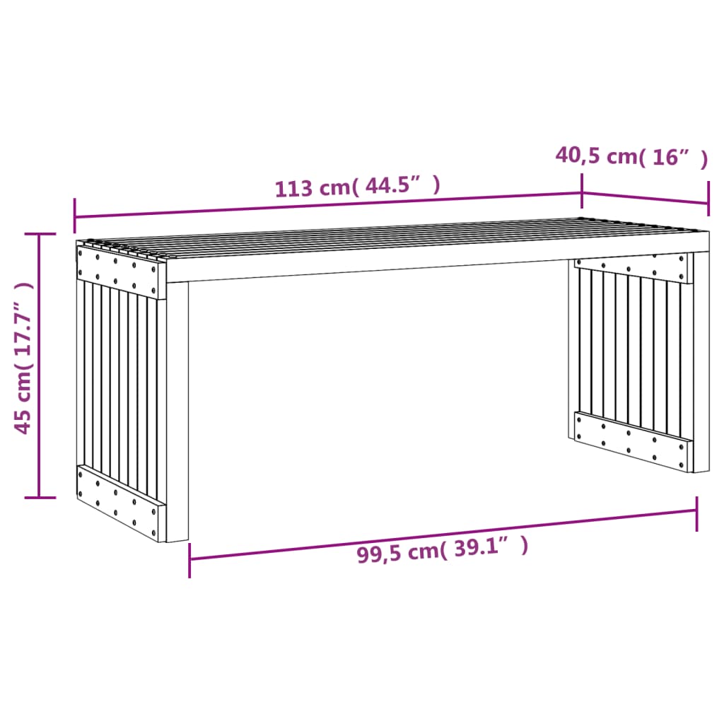 vidaXL Garden Bench Extendable 212.5x40.5x45 cm Impregnated Wood Pine