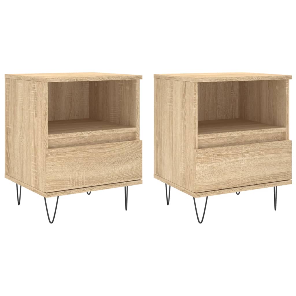 vidaXL Bedside Cabinets 2 pcs Sonoma Oak 40x35x50 cm Engineered Wood