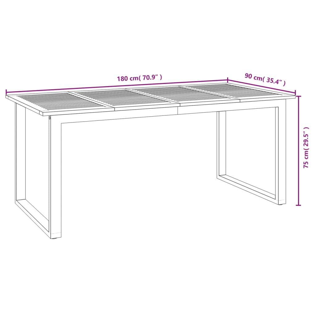 vidaXL 5 Piece Garden Dining Set Solid Wood Acacia and Metal