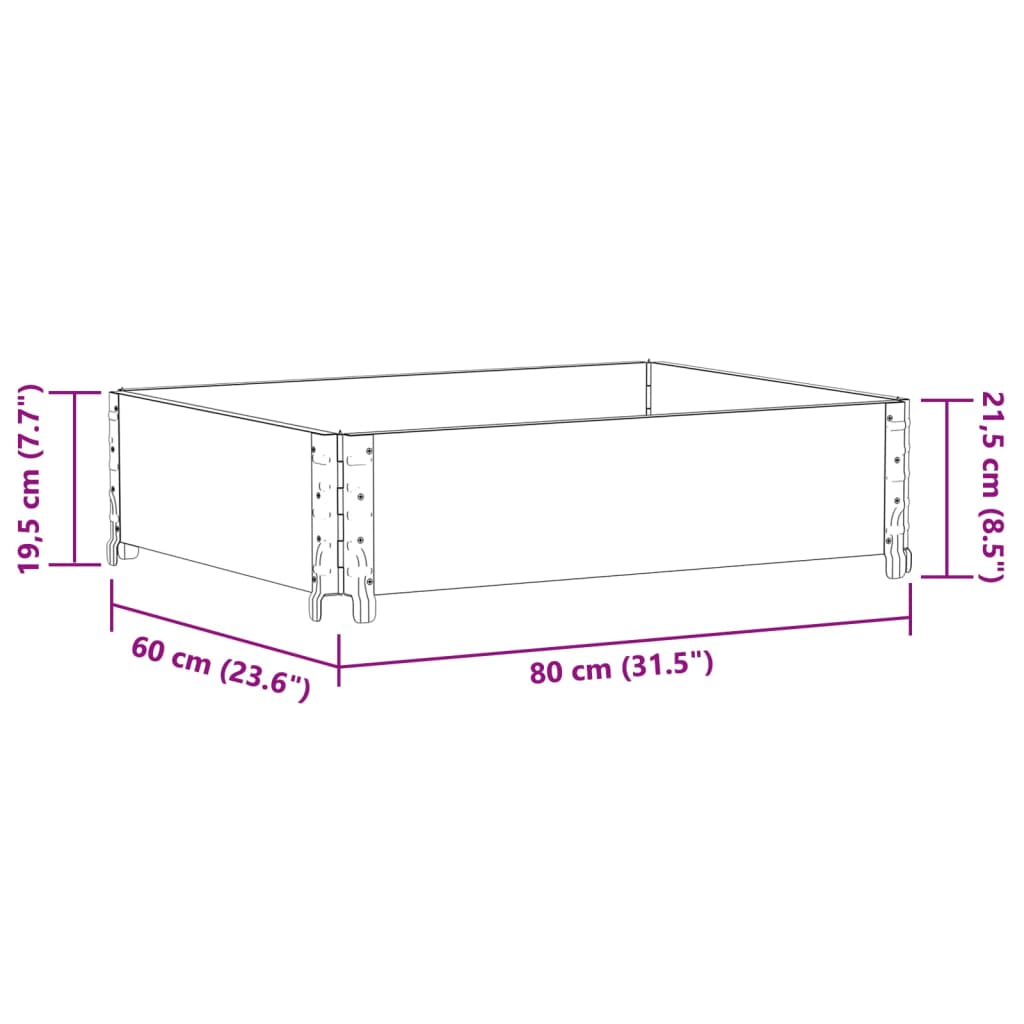 vidaXL Garden Planter 80x60 cm Solid Pine Wood