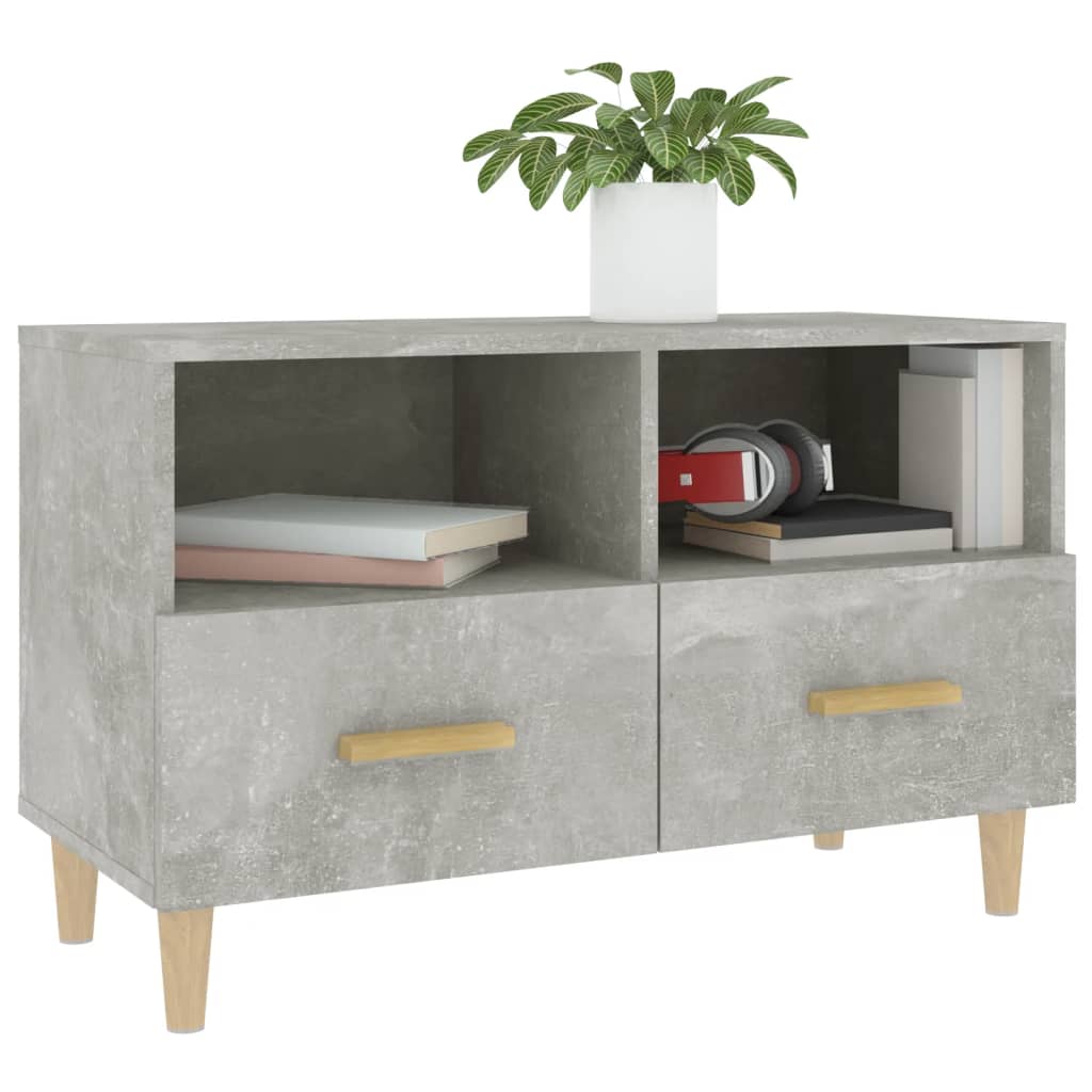 vidaXL TV Cabinet Concrete Grey 80x36x50 cm Engineered Wood