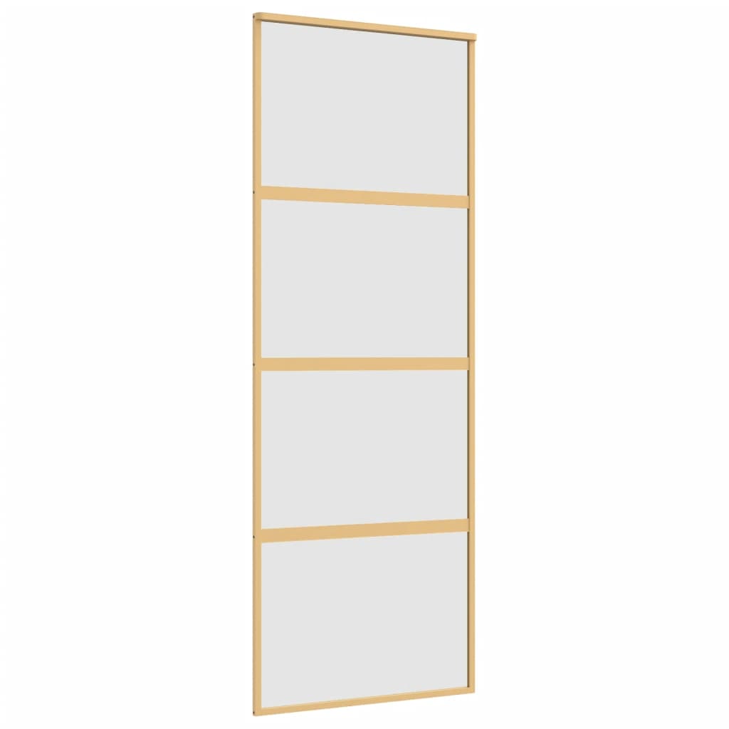 vidaXL Sliding Door Gold 76x205 cm Frosted ESG Glass and Aluminium