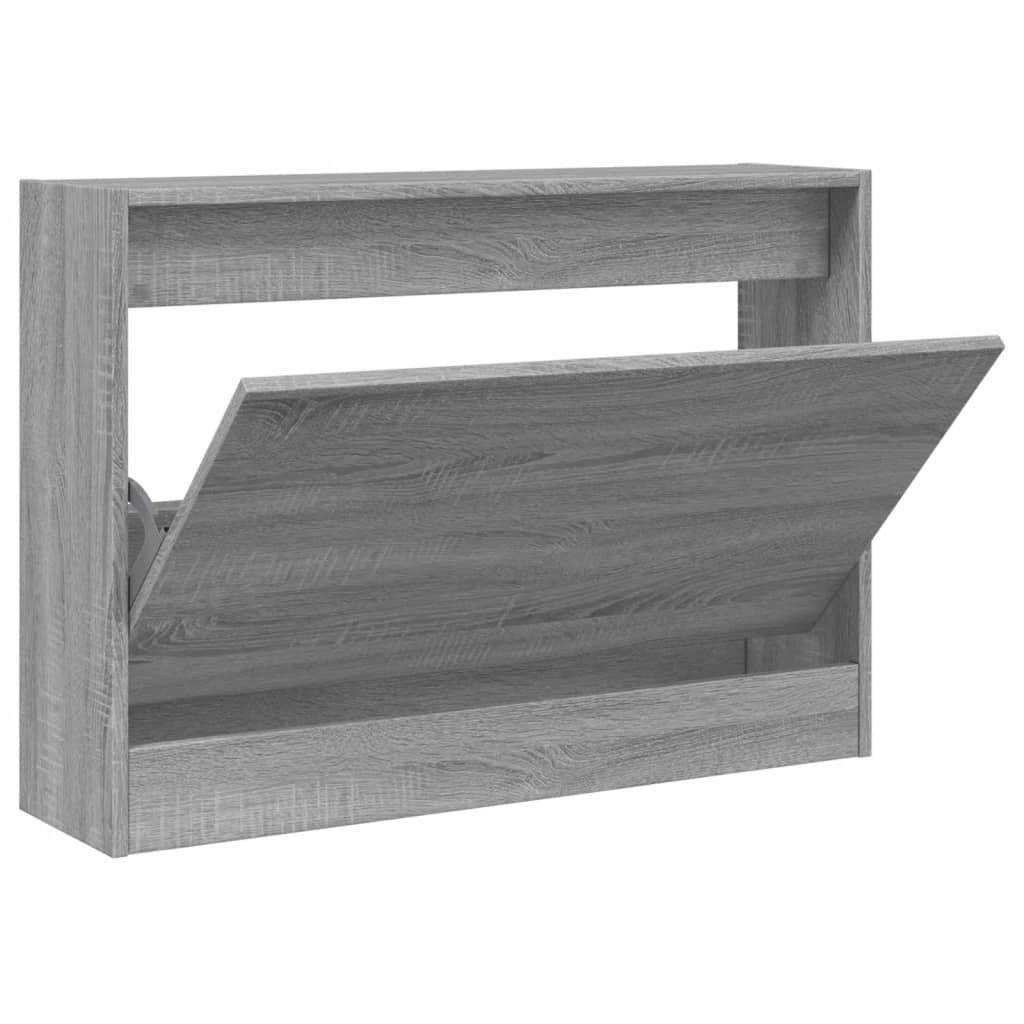 vidaXL Shoe Cabinet Grey Sonoma 80x21x57 cm Engineered Wood