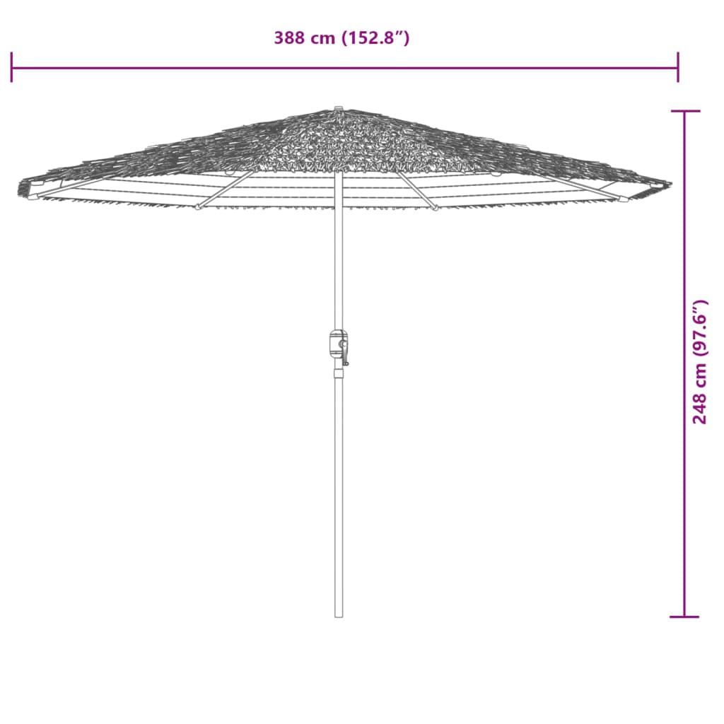 vidaXL Garden Parasol with Steel Pole Blue 388x388x248 cm