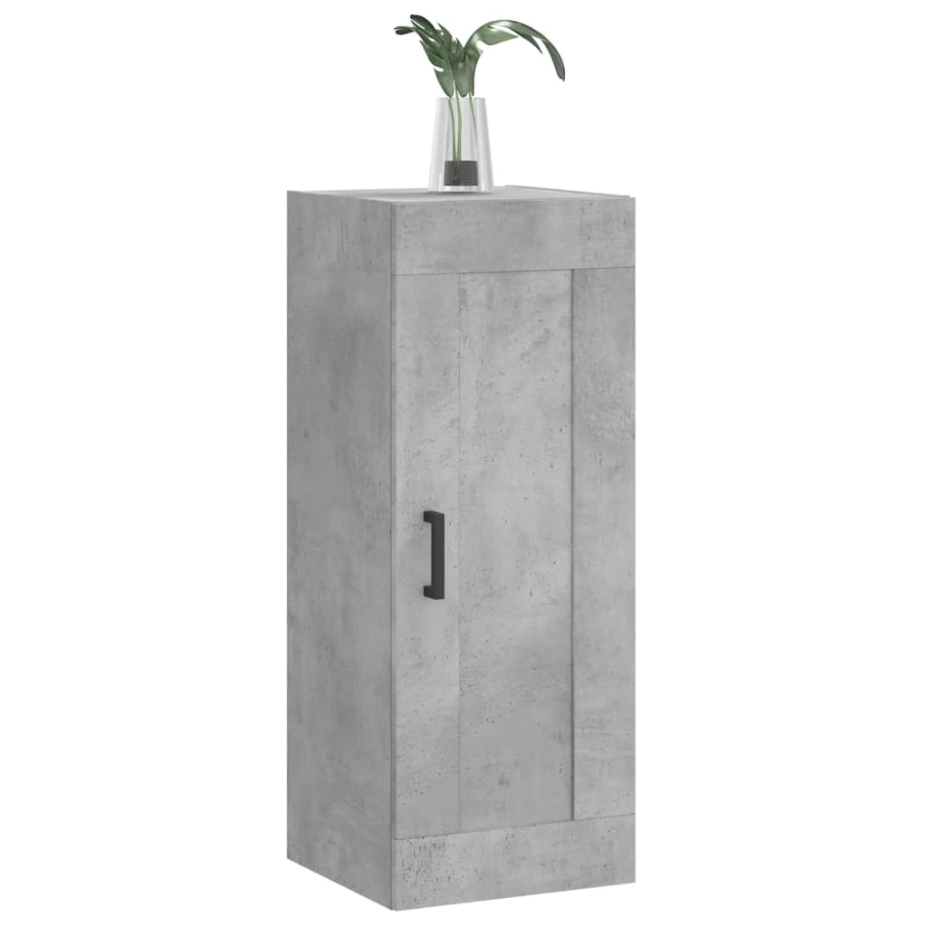 vidaXL Wall Mounted Cabinet Concrete Grey 34.5x34x90 cm Engineered Wood