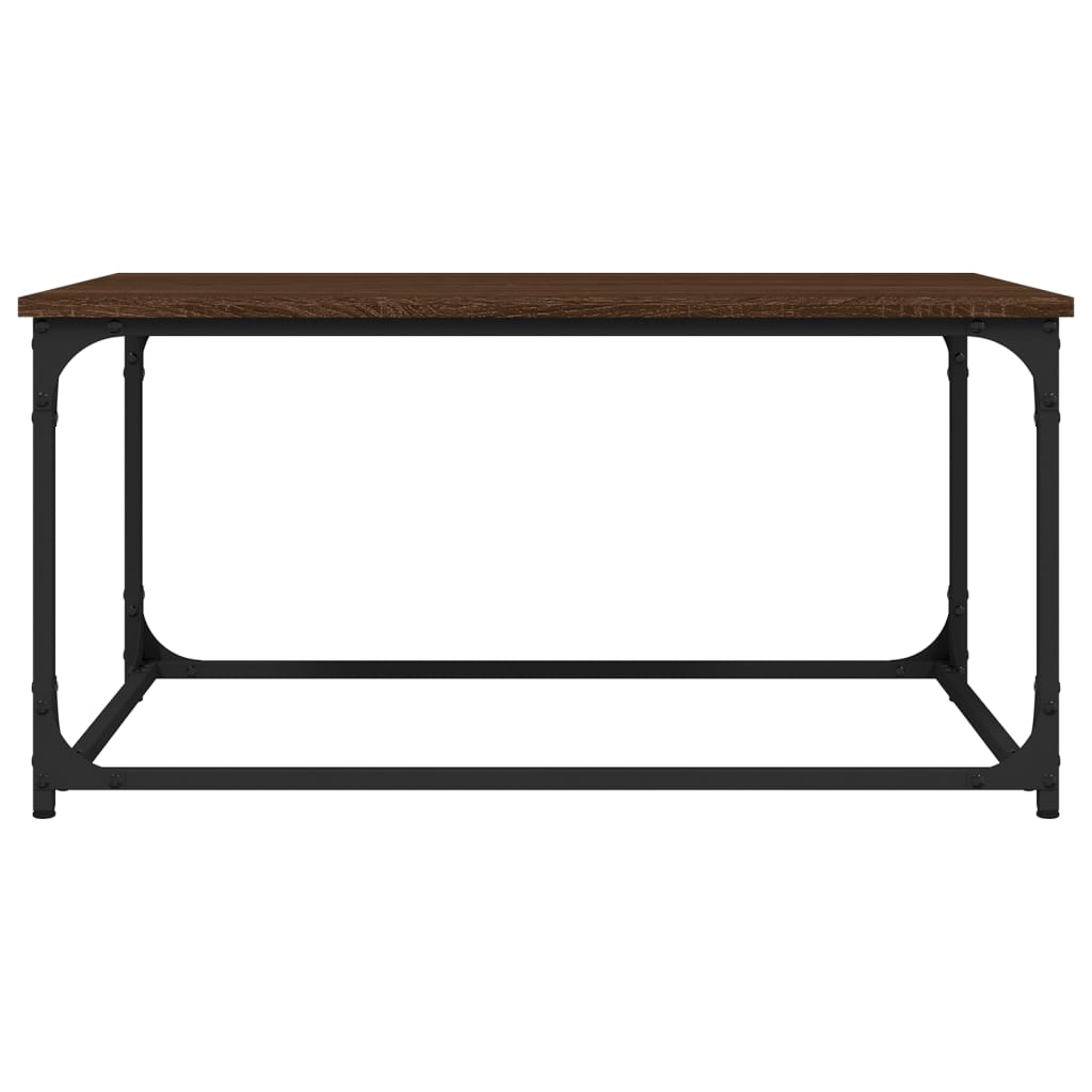 vidaXL Coffee Table Brown Oak 80x50x40 cm Engineered Wood and Iron