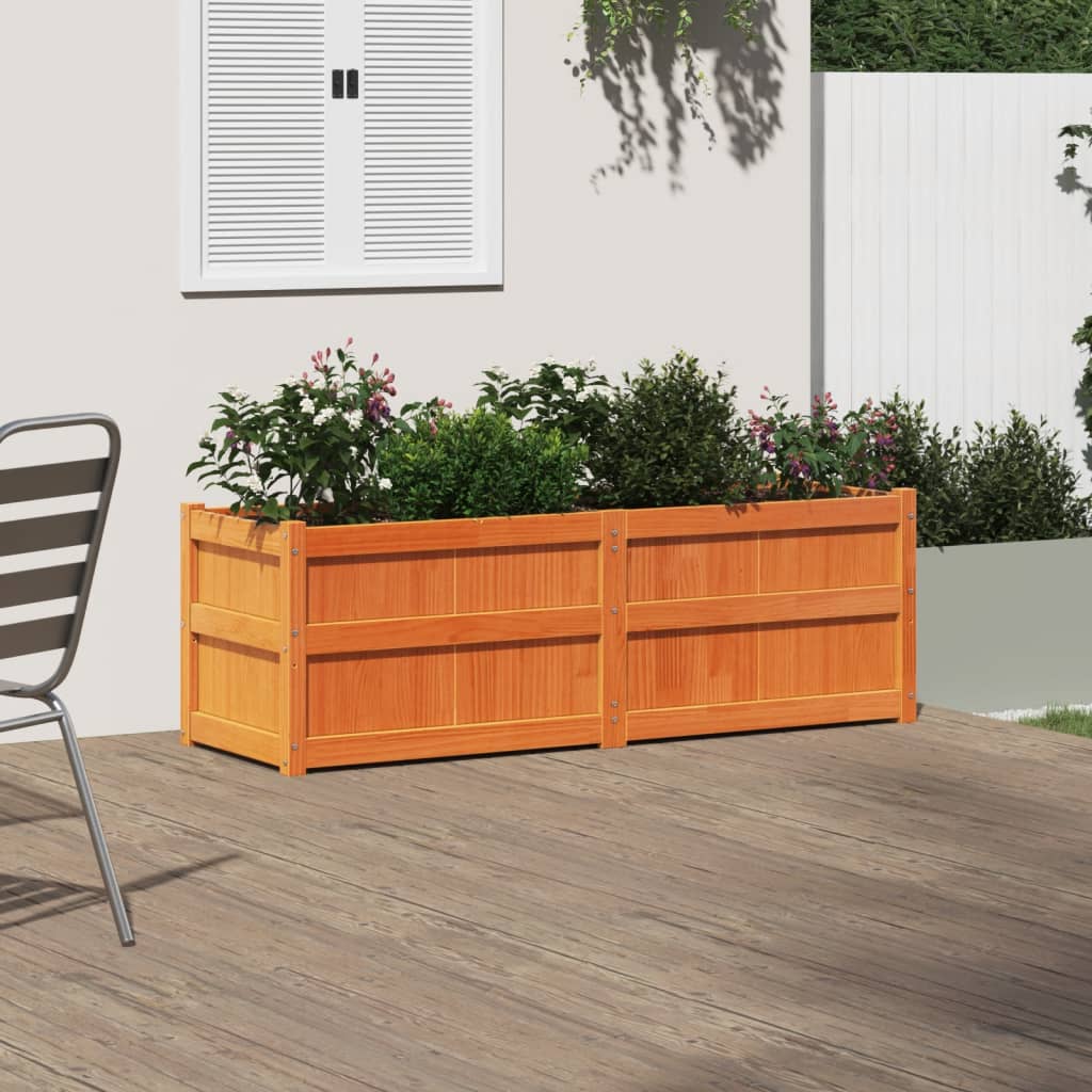 vidaXL Garden Planter Wax Brown 150x50x50 cm Solid Wood Pine