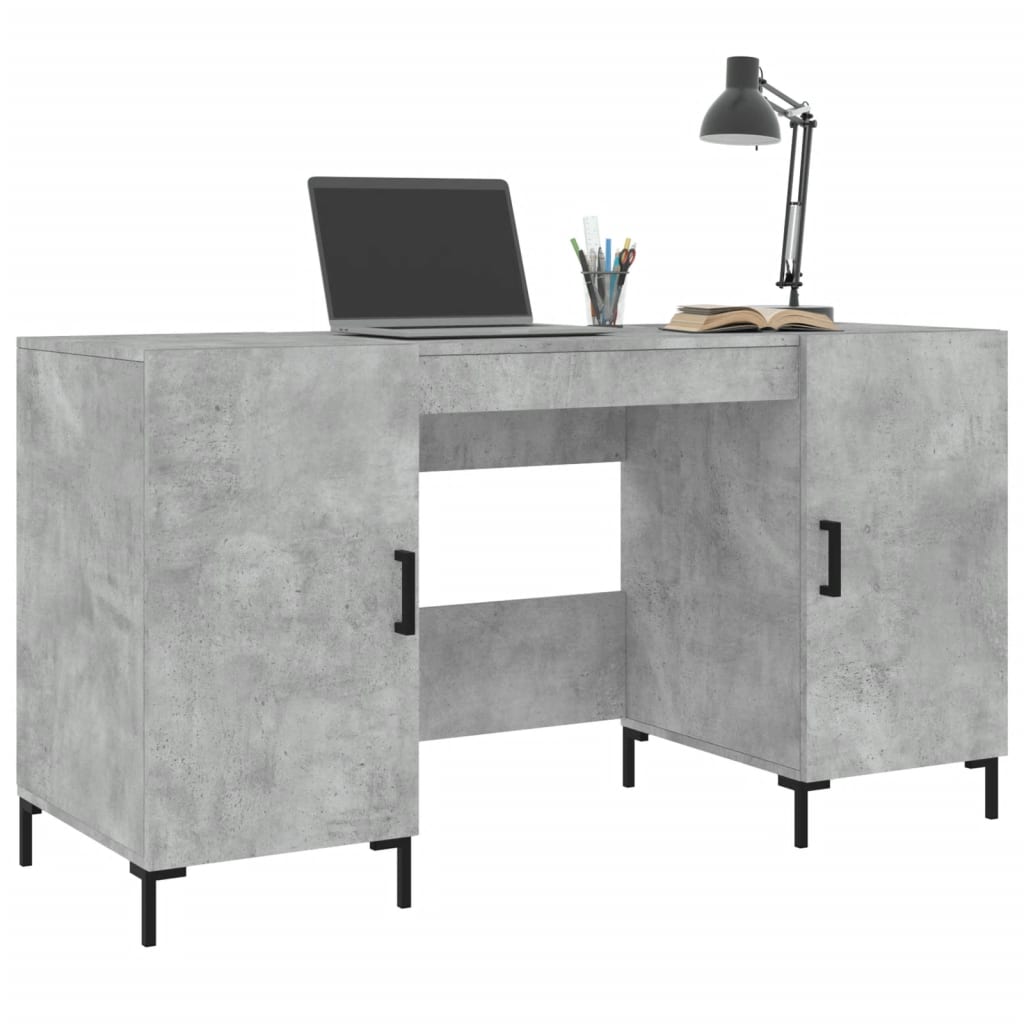 vidaXL Desk Concrete Grey 140x50x75 cm Engineered Wood