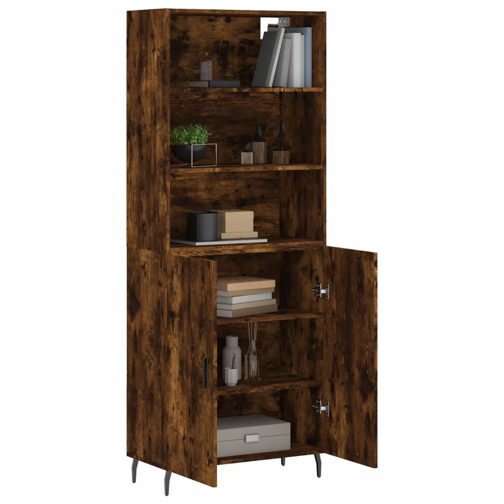 vidaXL Highboard Smoked Oak 69.5x34x180 cm Engineered Wood