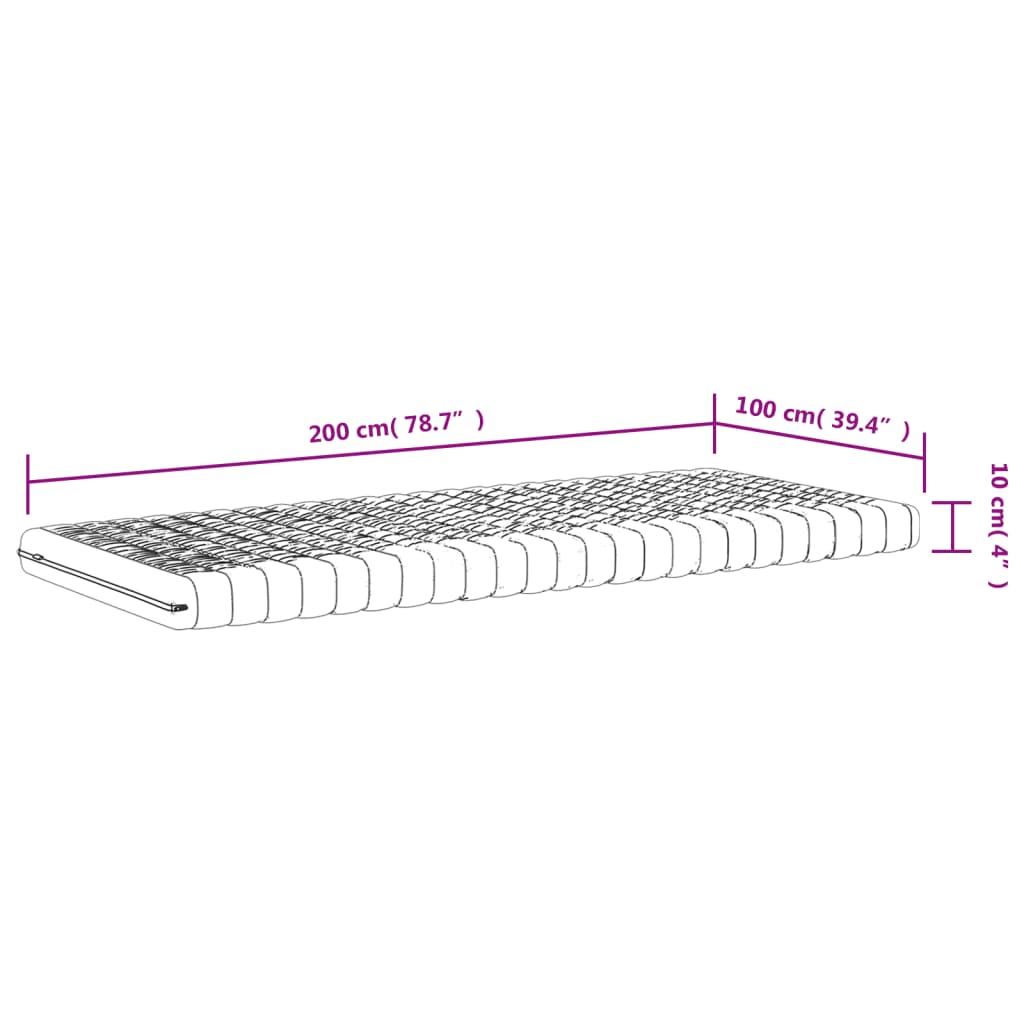 vidaXL Foam Mattresses 2 pcs White 100x200 cm 7-Zone Hardness 20 ILD