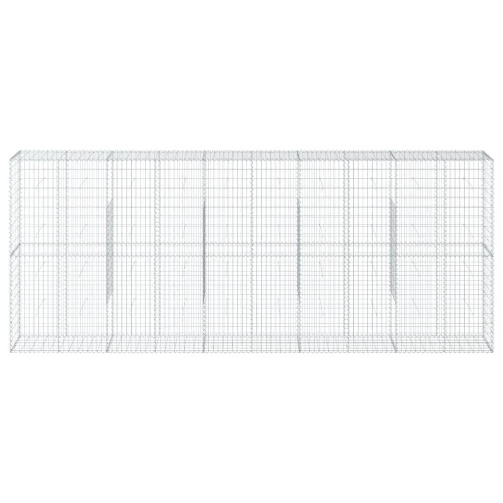 vidaXL Gabion Basket with Cover 500x50x200 cm Galvanised Iron