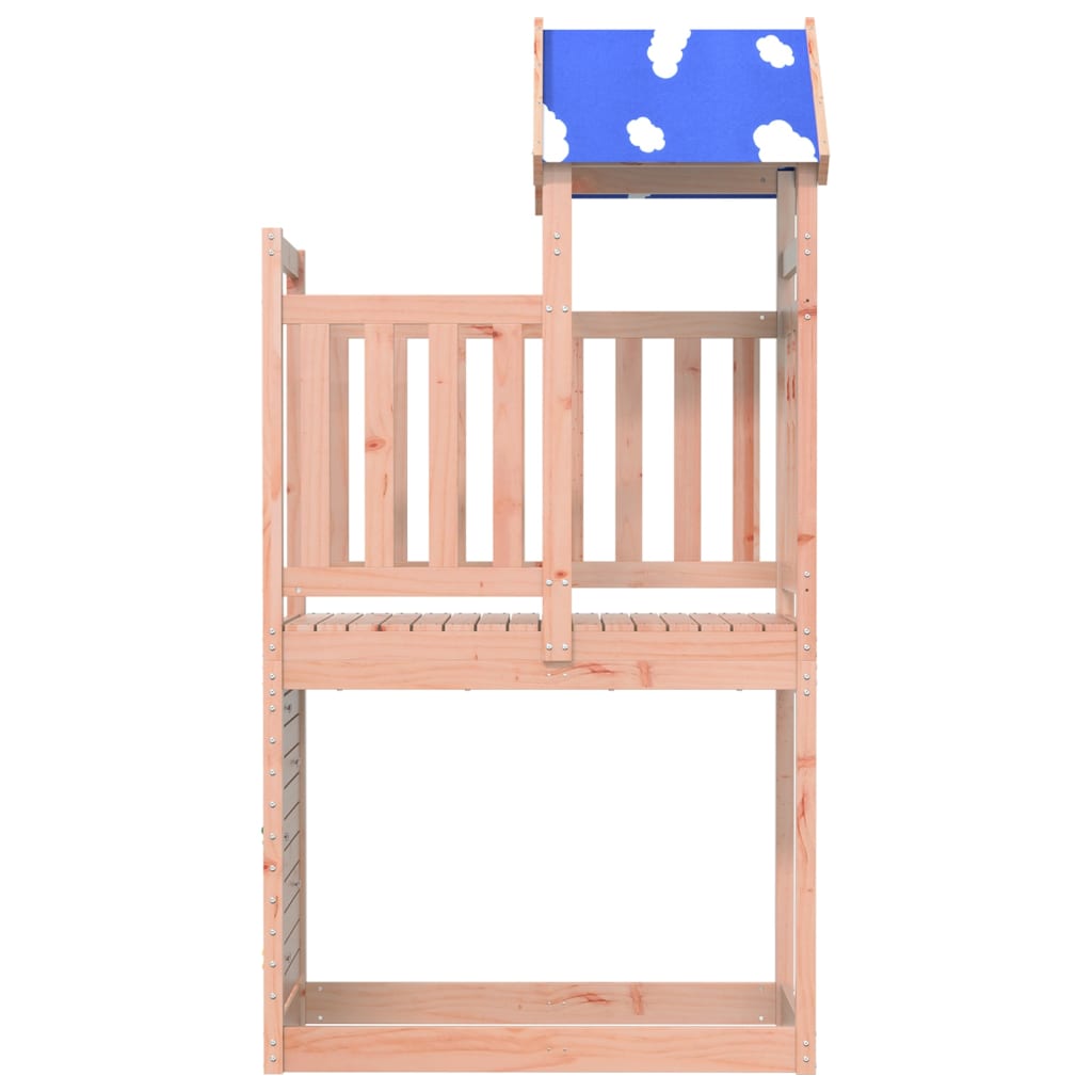 vidaXL Play Tower with Rockwall 110.5x52.5x215cm Solid Wood Douglas Fir