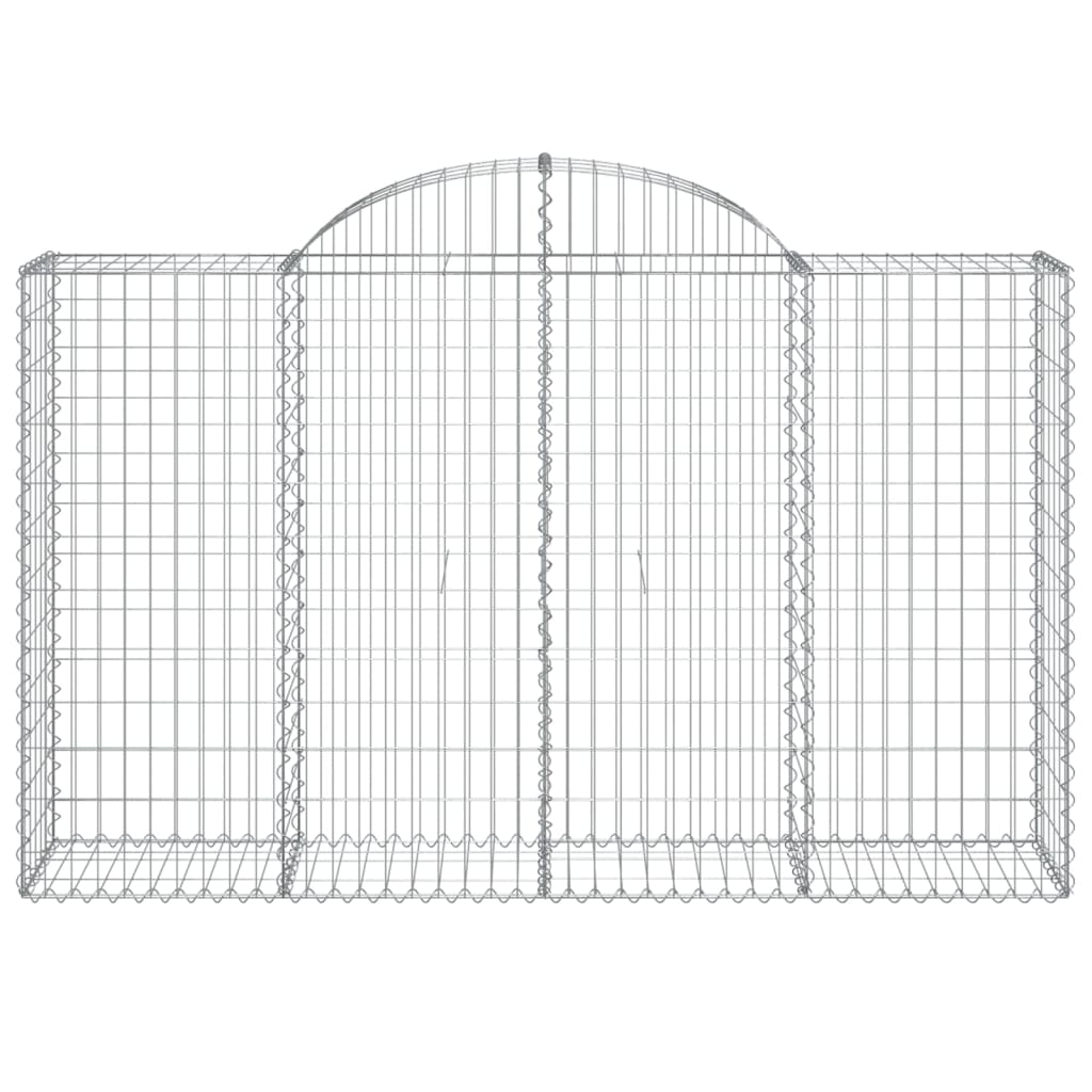 vidaXL Arched Gabion Baskets 7 pcs 200x50x120/140 cm Galvanised Iron