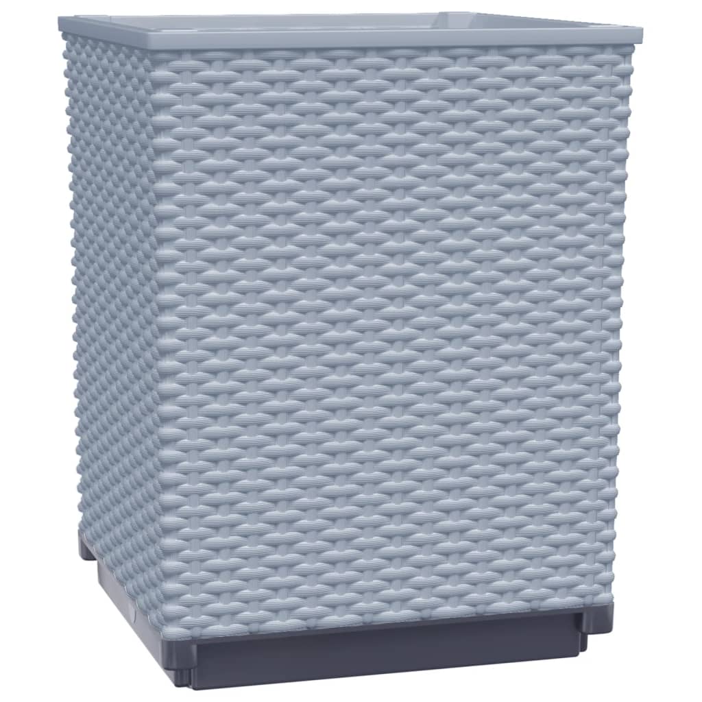 vidaXL Planters 2 pcs Light Grey 30x30x37 cm Polypropylene