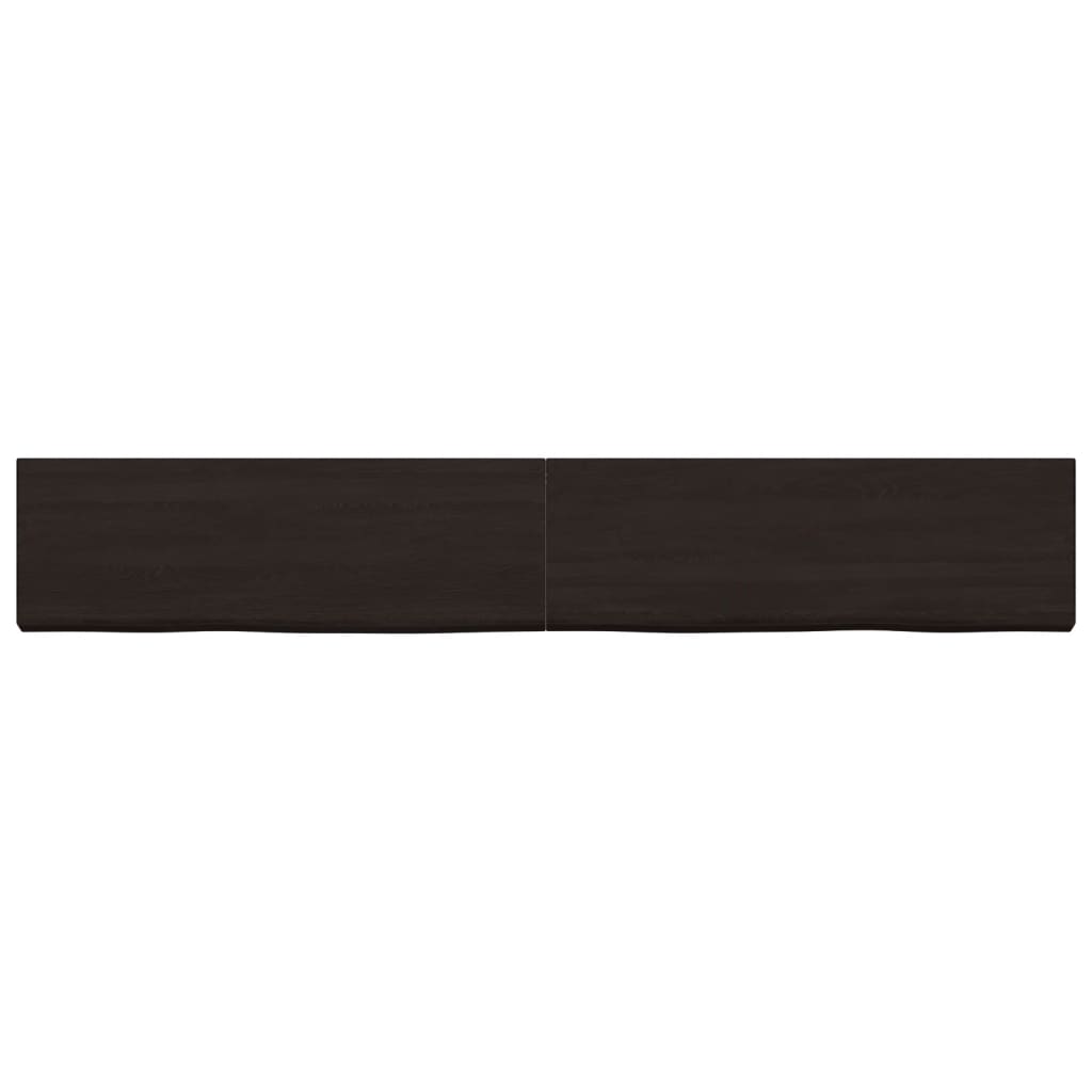 vidaXL Bathroom Countertop Dark Brown 180x40x(2-4) cm Treated Solid Wood