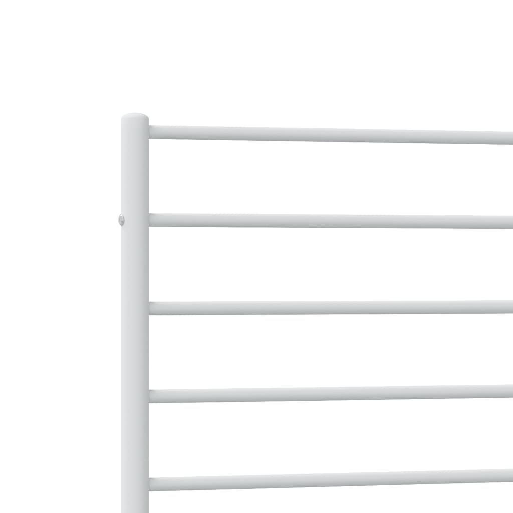 vidaXL Metal Bed Frame without Mattress with Footboard White 100x200 cm