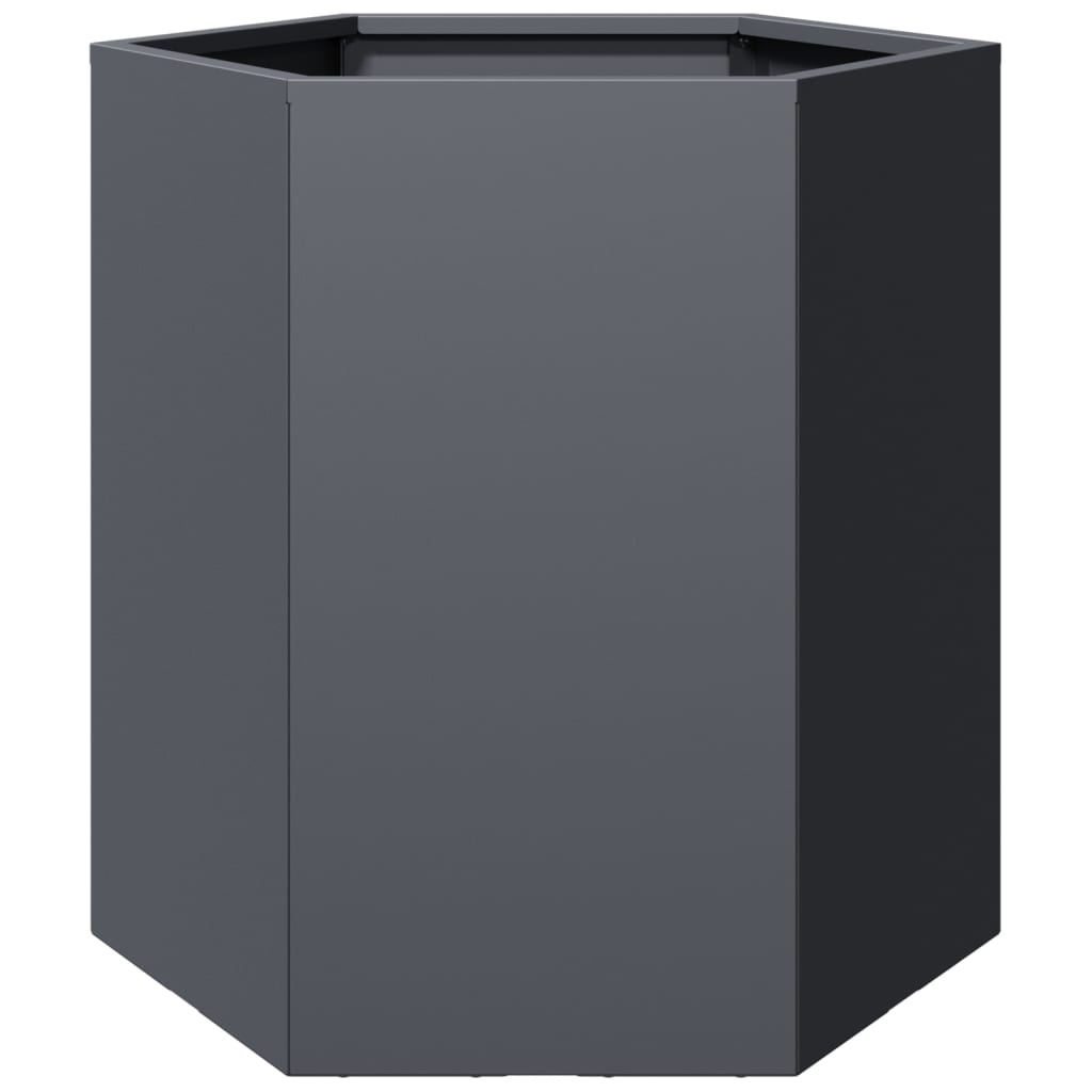 vidaXL Garden Planter Anthracite Hexagon 46x40x45 cm Steel