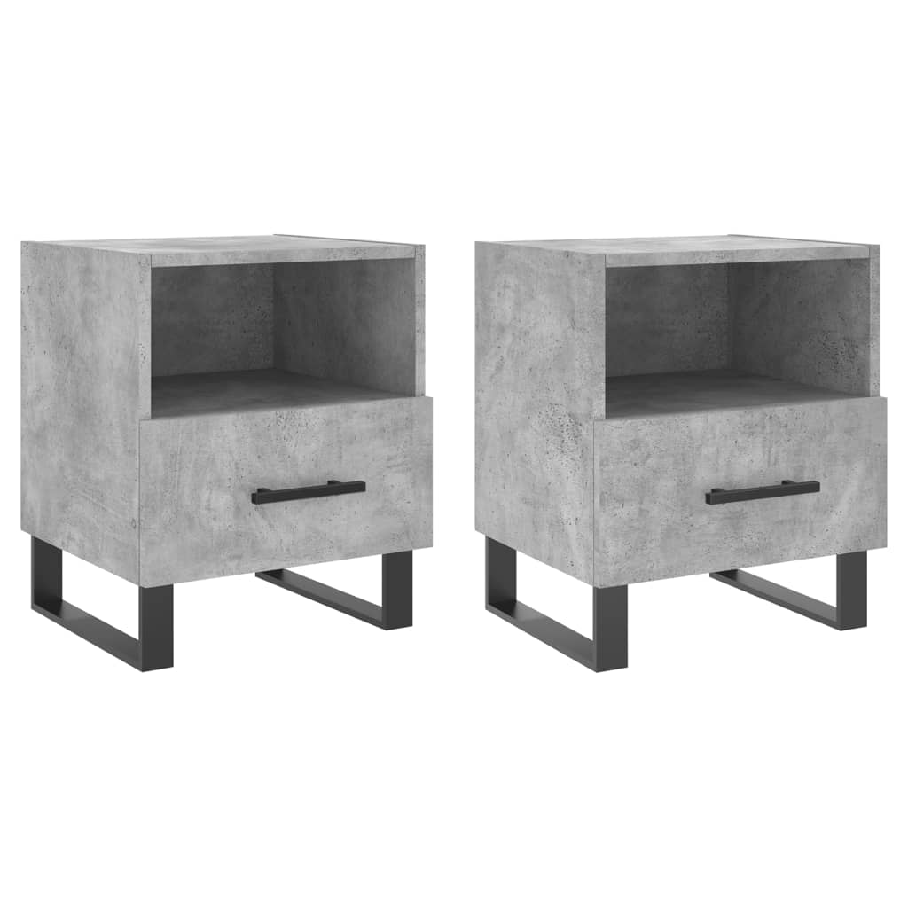 vidaXL Bedside Cabinets 2 pcs Concrete Grey 40x35x47.5 cm Engineered Wood