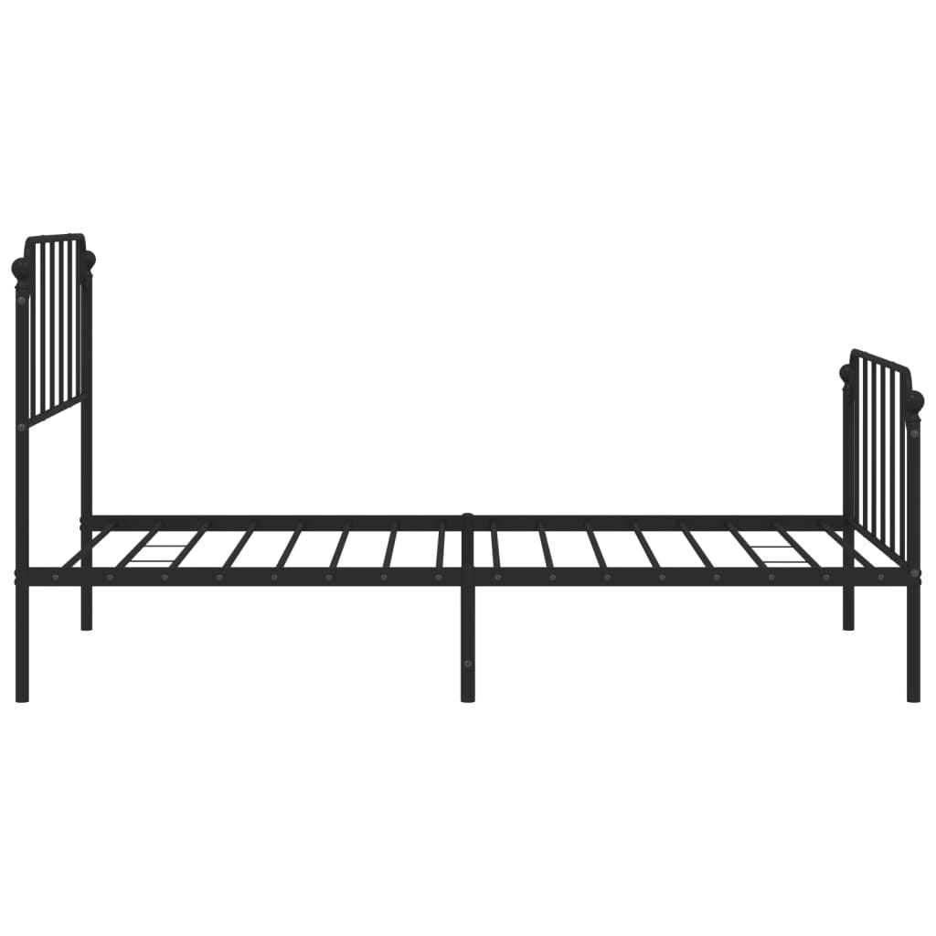 vidaXL Metal Bed Frame without Mattress with Footboard Black 107x203 cm