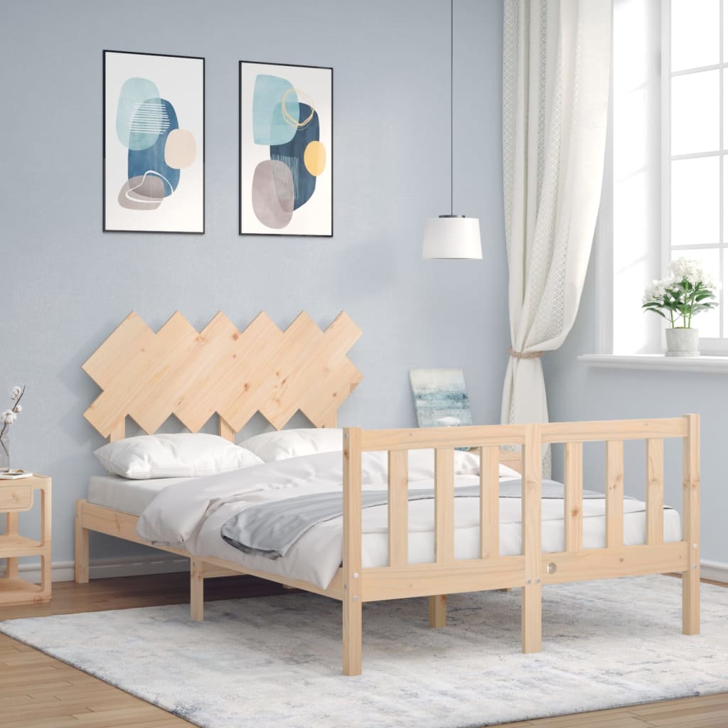 vidaXL Bed Frame without Mattress Small Double Solid Wood Pine