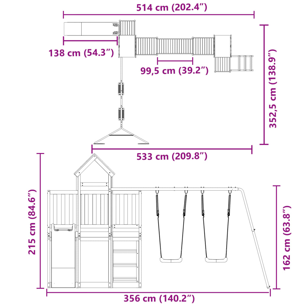 vidaXL Outdoor Playset Solid Wood Douglas