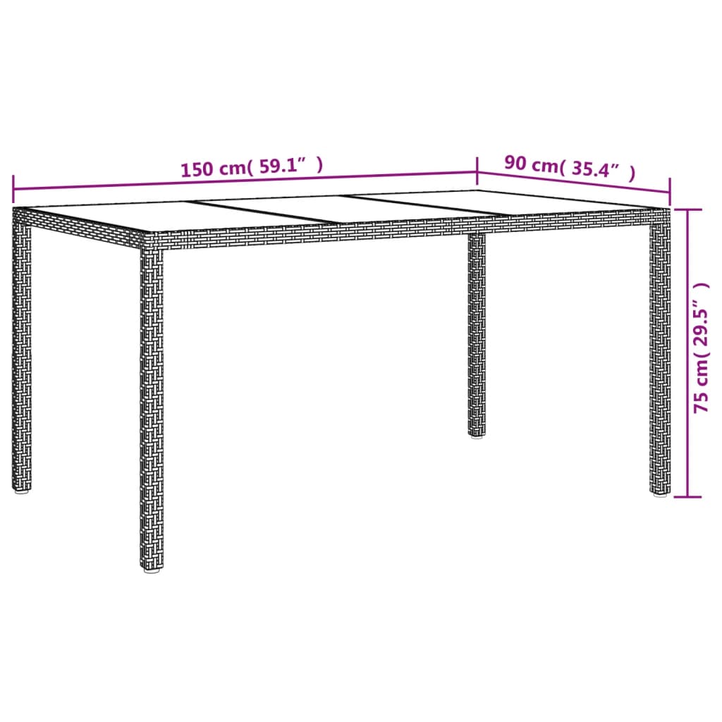 vidaXL 5 Piece Garden Dining Set with Cushions Black Poly Rattan