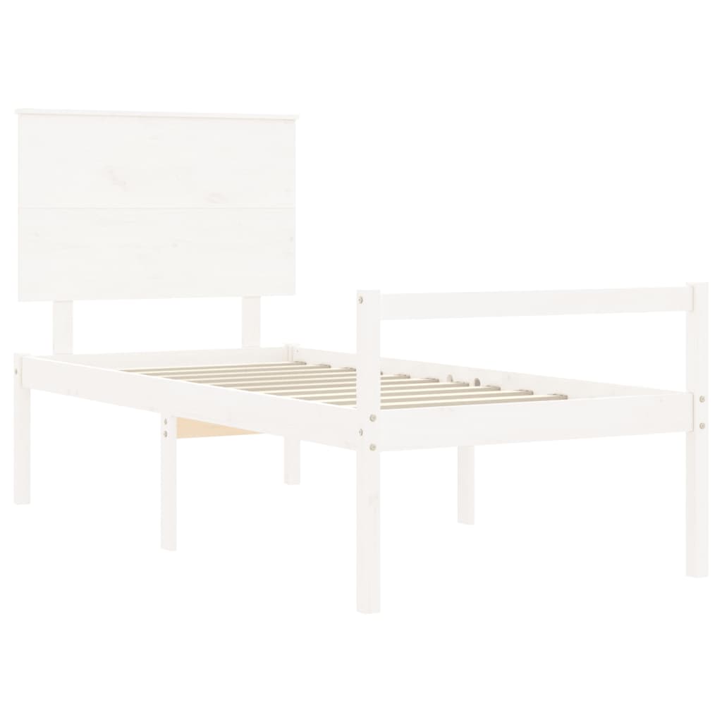 vidaXL Senior Bed without Mattress White Small Single Solid Wood