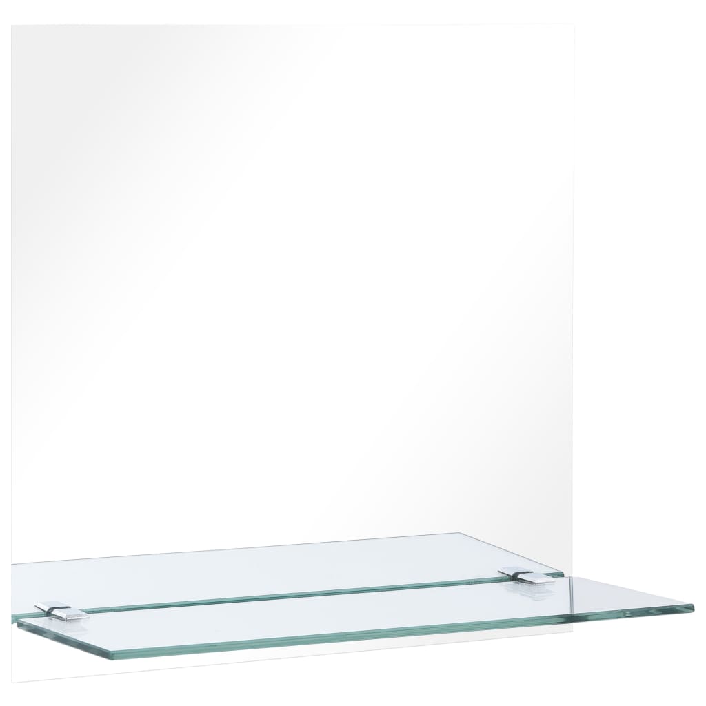 vidaXL Wall Mirror with Shelf 40x40 cm Tempered Glass