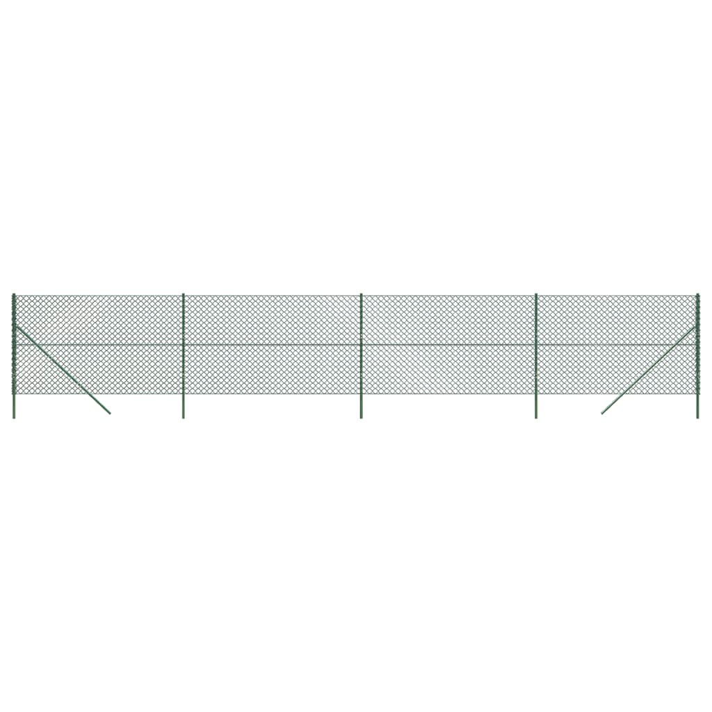 vidaXL Chain Link Fence Green 2.2x10 m