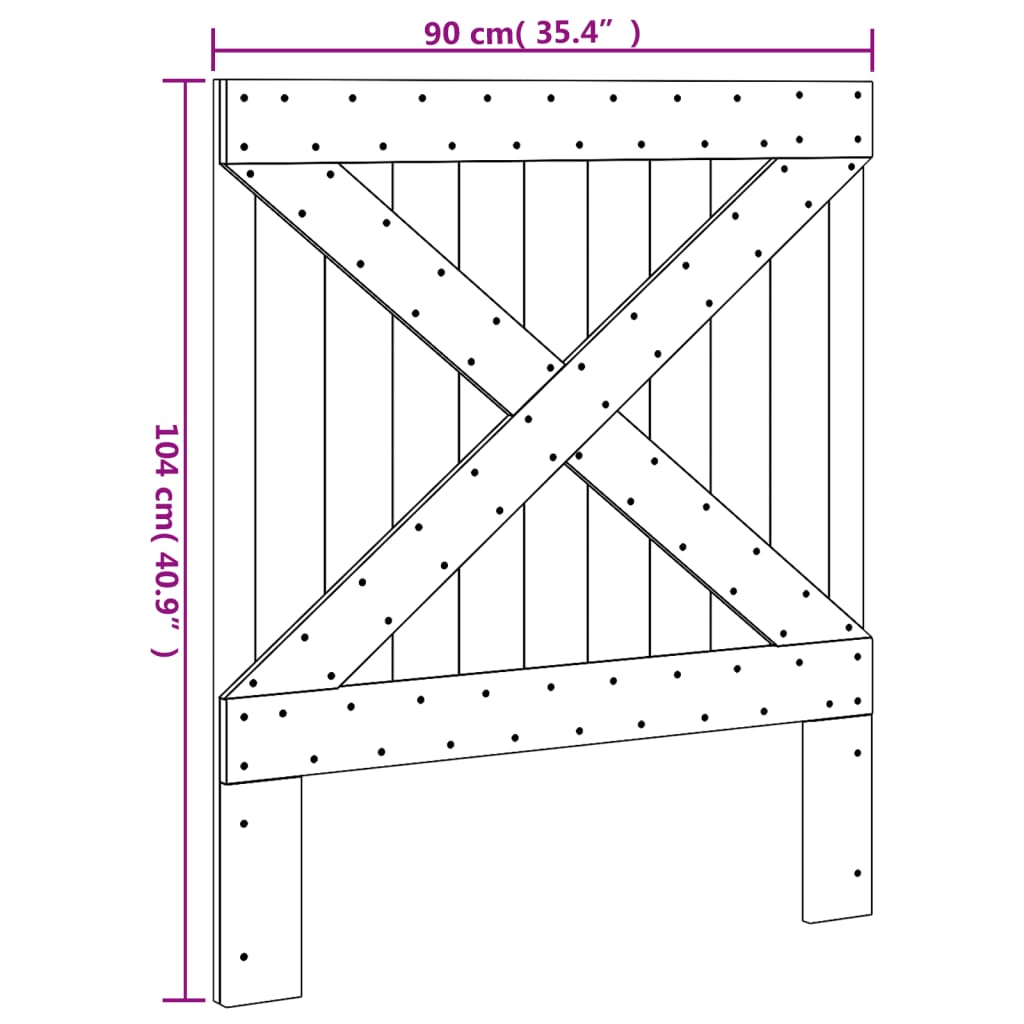 vidaXL Headboard 90x104 cm Solid Wood Pine