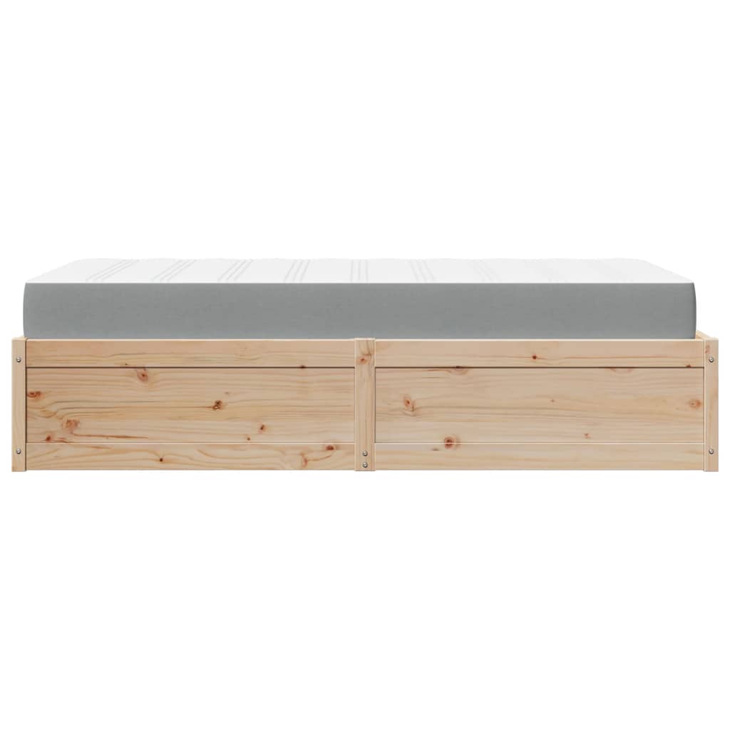 vidaXL Bed with Mattress 100x200 cm Solid Wood Pine