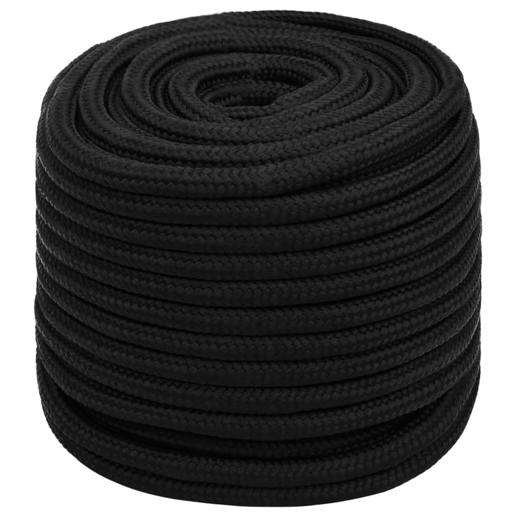 vidaXL Work Rope Black 16 mm 100 m Polyester