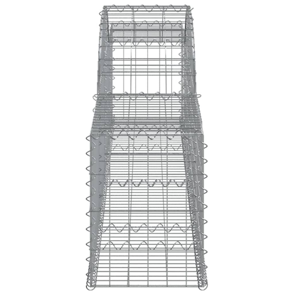 vidaXL Arched Gabion Baskets 9 pcs 300x30x40/60 cm Galvanised Iron