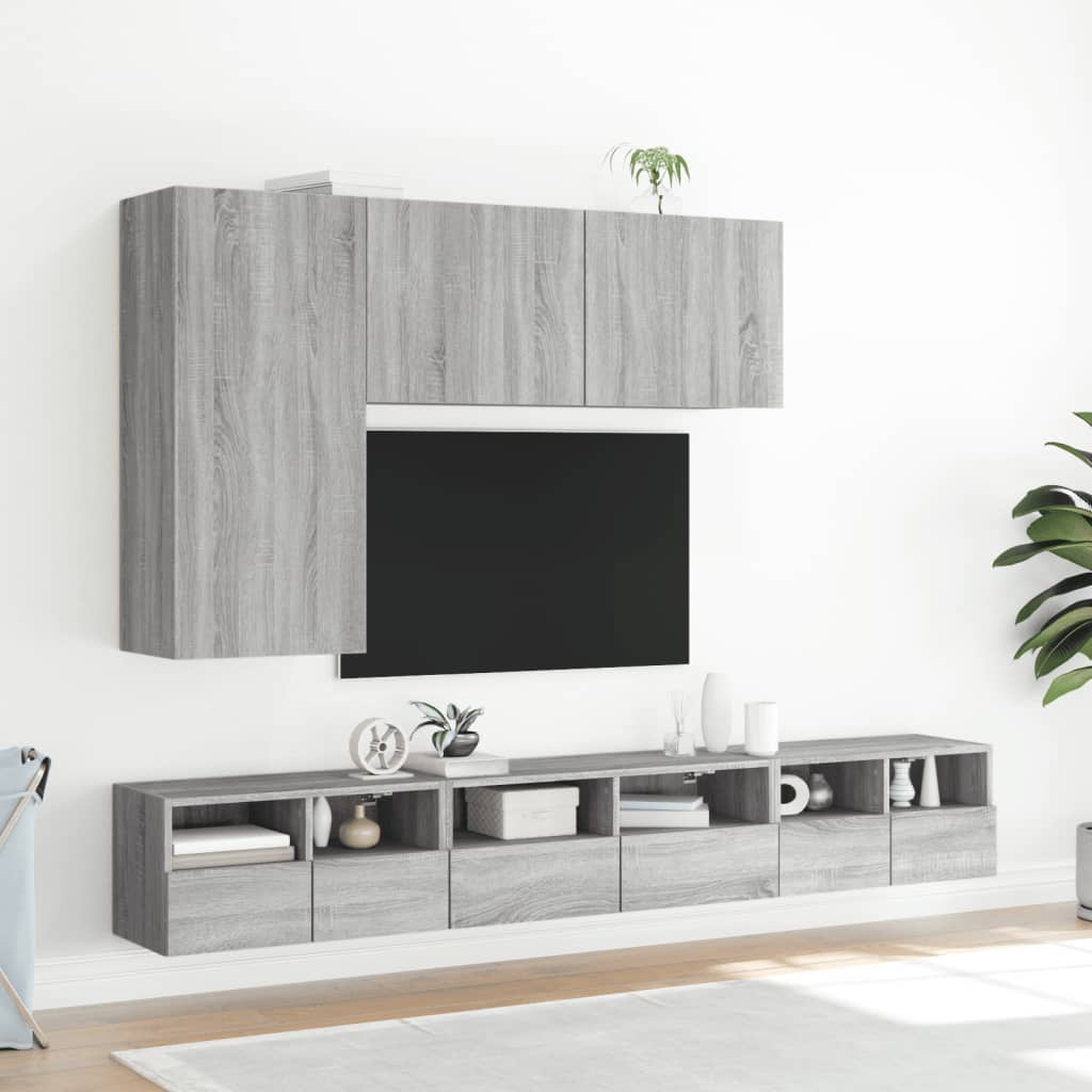 vidaXL TV Cabinet Wall-mounted Grey Sonoma 100x30x41 cm