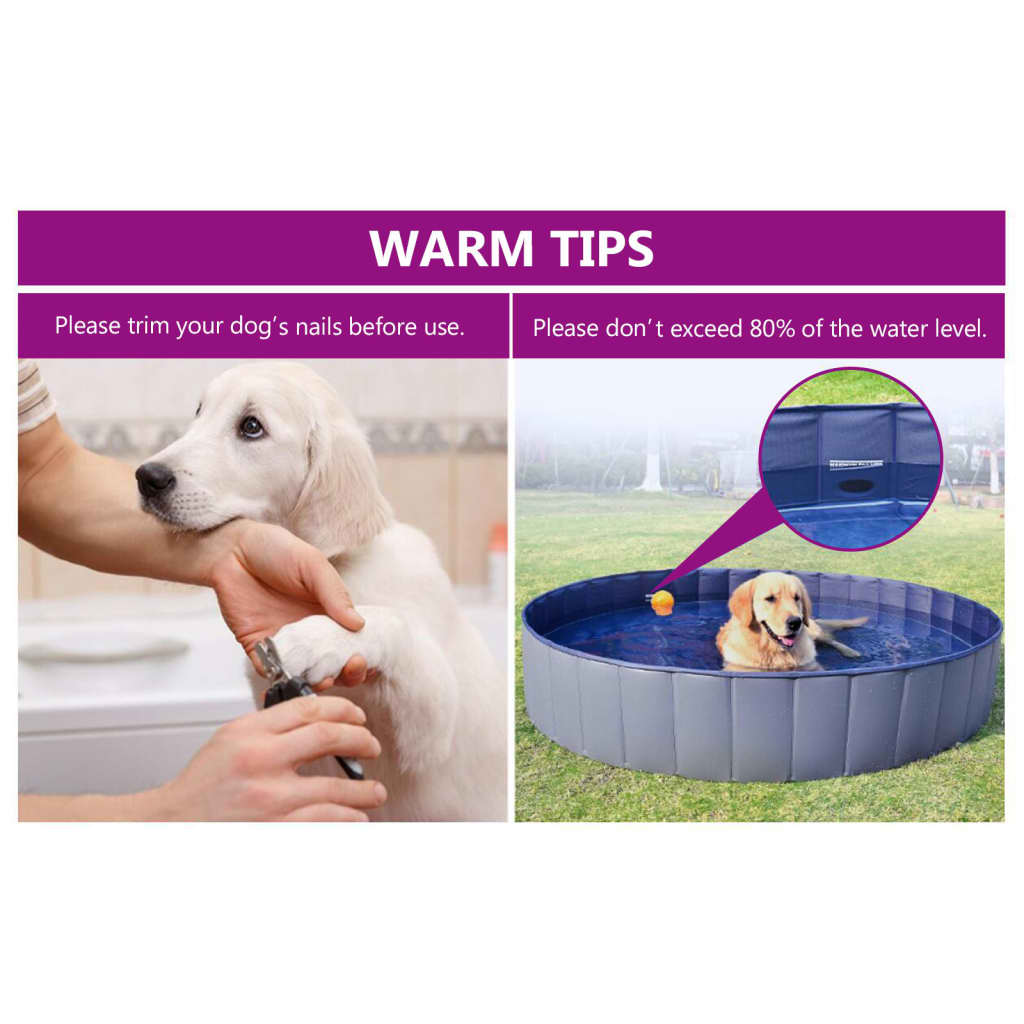 vidaXL Foldable Dog Swimming Pool Red 300x40 cm PVC