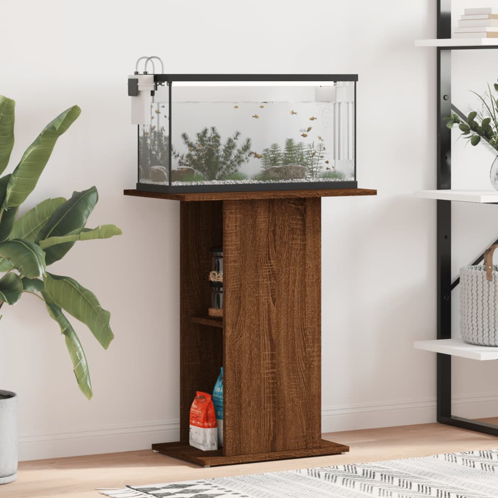 vidaXL Aquarium Stand Brown Oak 60.5x36x72.5 cm Engineered Wood