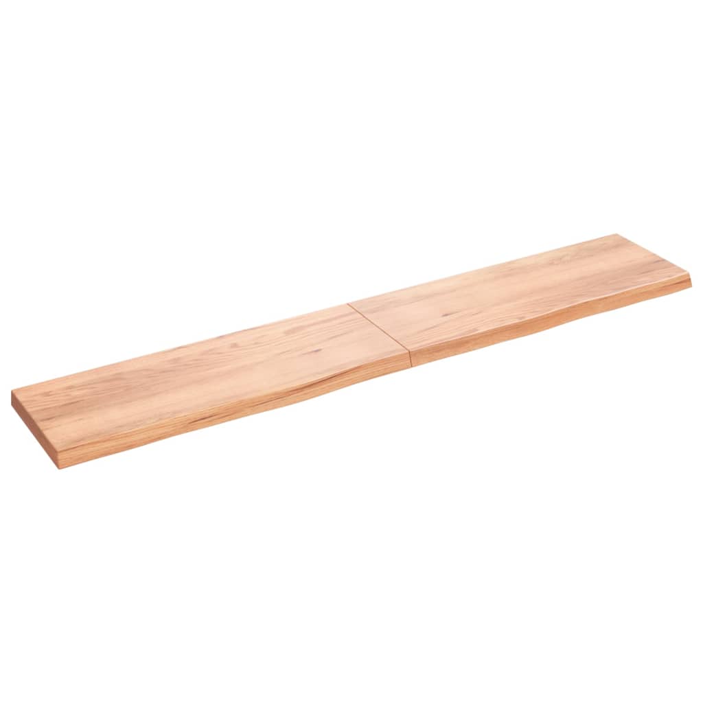 vidaXL Wall Shelf Light Brown 220x40x(2-6) cm Treated Solid Wood Oak