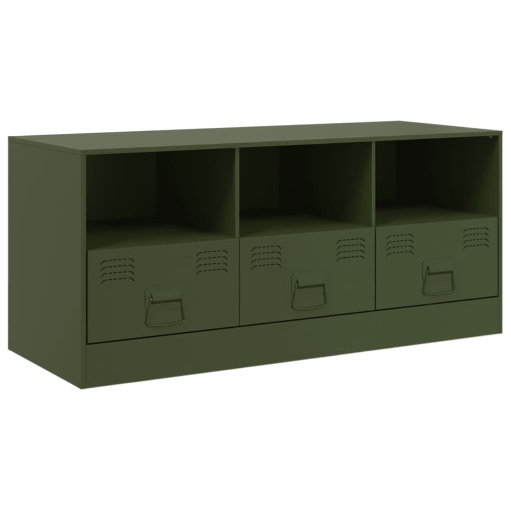 vidaXL TV Cabinet Olive Green 99x39x44 cm Steel