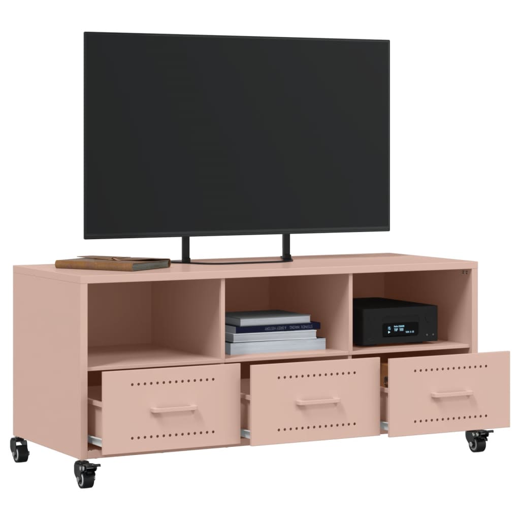 vidaXL TV Cabinet Pink 100.5x39x43.5 cm Steel