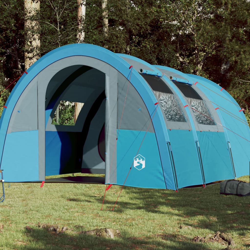 vidaXL Camping Tent Tunnel 4-Person Blue Waterproof