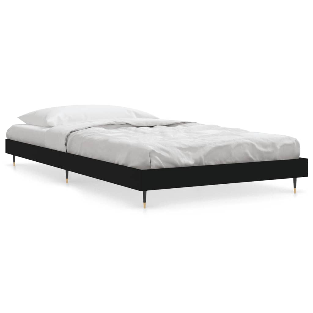 vidaXL Bed Frame without Mattress Black 100x200 cm Engineered Wood