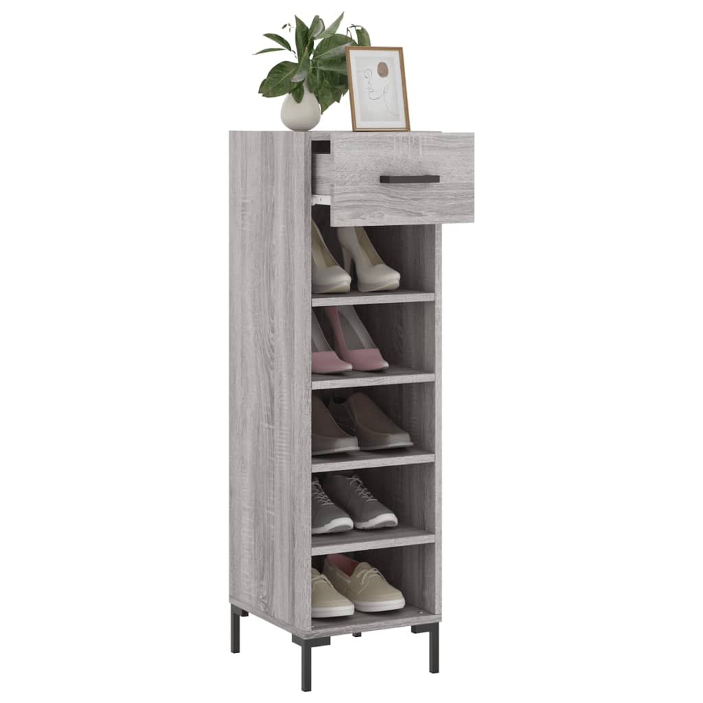 vidaXL Shoe Cabinet Grey Sonoma 30x35x105 cm Engineered Wood